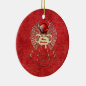 Décoration En Céramique Ange de Joyeux Noël - rouge (Droite)