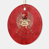 Décoration En Céramique Ange de Joyeux Noël - rouge (Gauche)