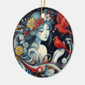 Décoration En Céramique Ange de Noël et cardinaux (Gauche)