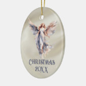 Décoration En Céramique Ange de Noël satin (Gauche)