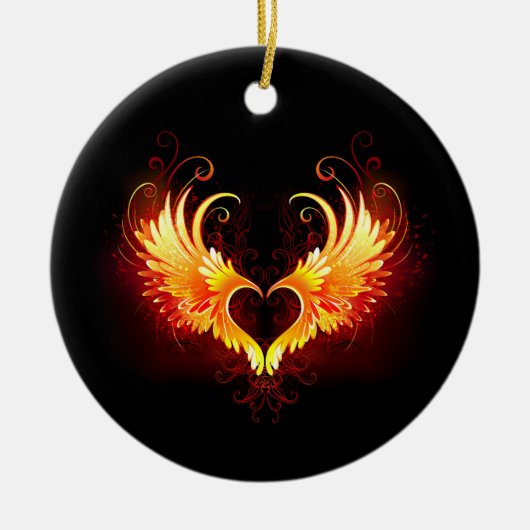 Décoration En Céramique Angel Fire Heart with Wings (Devant)