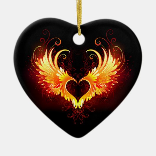 Décoration En Céramique Angel Fire Heart with Wings (Devant)