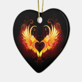 Décoration En Céramique Angel Fire Heart with Wings (Gauche)