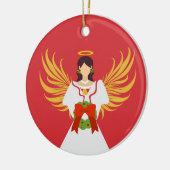Décoration En Céramique Angel Joyeux Noël Rouge Vert Wreath Ailes Cadeau (Gauche)