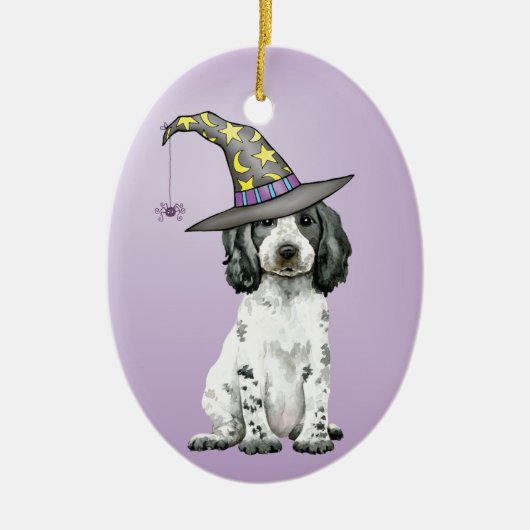 Décoration En Céramique Anglais Cocker Spaniel Witch Ornament en céramique (Devant)