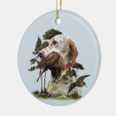 Décoration En Céramique Anglais Setter, chasse à la bécasse (Gauche)