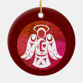 Décoration En Céramique Angle rouge-blanc (Dos)