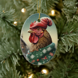 Décoration En Céramique Animal de poule de ferme, Kawaii mignon animal de 