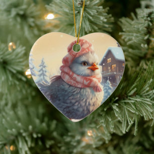 Décoration En Céramique Animal de poule de ferme, Kawaii mignon animal de