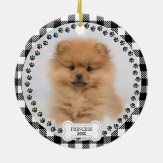 Décoration En Céramique Animal Deux Photo Noël Noir Plaid Personnalisé