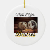 Décoration En Céramique Animaux de compagnie amis besties ajouter nom anim (Dos)