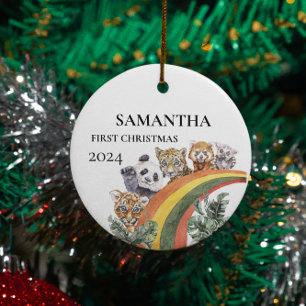 Décoration En Céramique Animaux de la jungle sauvage Arc en ciel Premier N