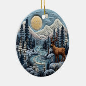 Décoration En Céramique Animaux de Noël des rennes de bois 3D (Droite)