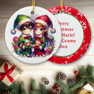 Décoration En Céramique Anime Elves et Snowflakes Noël personnalisé