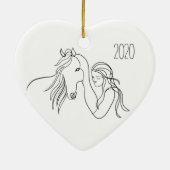 Décoration En Céramique Année Cheval Et Fille (Dos)