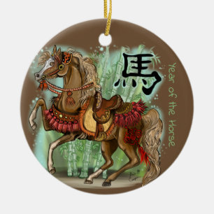 Décoration En Céramique Année chinoise de zodiaque du cheval