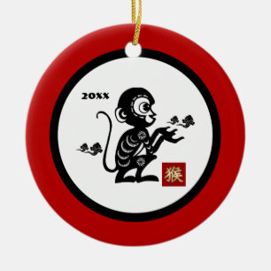 Décoration En Céramique Année chinoise du singe Cadeaux personnalisés
