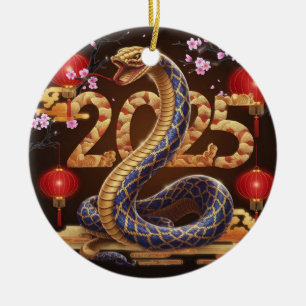 Décoration En Céramique Année du serpent chinois nouvelle année