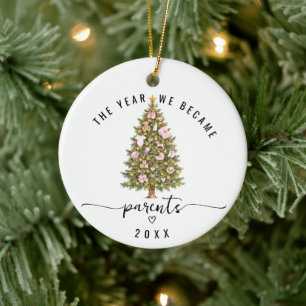 Décoration En Céramique Année où nous sommes devenus parents d'une fille P