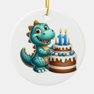 Décoration En Céramique Anniversaire de Dino 11 ans