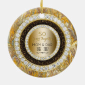 Décoration En Céramique Anniversaire de mariage d'or cinquantième de (Dos)