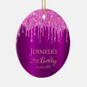Décoration En Céramique Anniversaire de parties scintillant rose violet go (Droite)