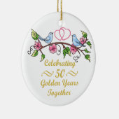 Décoration En Céramique Anniversaire du Mariage d'or (Droite)