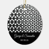 Décoration En Céramique Anniversaire mariage noir blanc géométrique (Gauche)