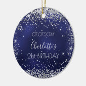 Décoration En Céramique Anniversaire marine bleu argent parties scintillan (Gauche)