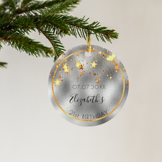 Décoration En Céramique Anniversaire or brillant étoiles amis