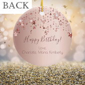 Décoration En Céramique Anniversaire rose étoile rose or d'amis