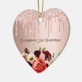 Décoration En Céramique Anniversaire rose or parties scintillant gouttes f (Gauche)
