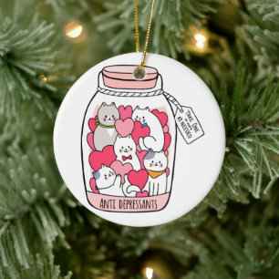 Décoration En Céramique Antidépresseur de chat Drôle cadeau Amoureux des c