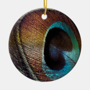 Décoration En Céramique Antique Hues Peacock Feather Eye