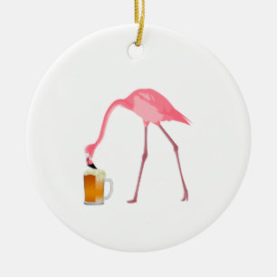 Décoration En Céramique Apogée de bière Flamant rose rose