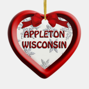 Décoration En Céramique Appleton Wisconsin Heart Christmas Orament