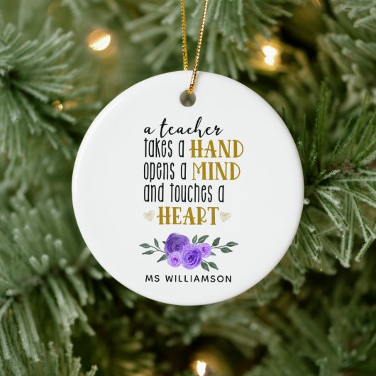 Décoration En Céramique Appréciation de l'enseignant cadeau personnalisé e (Arbre)