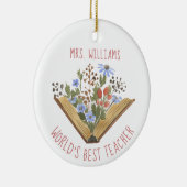 Décoration En Céramique Appréciation de l'enseignant Fleurs du livre Nom (Droite)