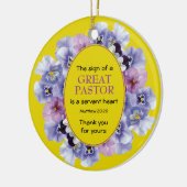 Décoration En Céramique Appréciation du pasteur de MERCI floral jaune (Gauche)