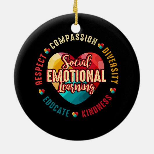 Décoration En Céramique Apprentissage social émotionnel Conseiller de coeu (Dos)