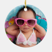 Décoration En Céramique Aqua Blue Piscine Photo Monogramme (Dos)