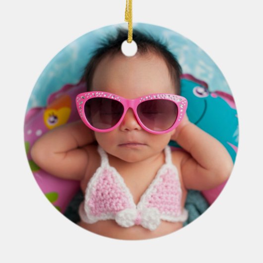 Décoration En Céramique Aqua Blue Piscine Photo Monogramme (Dos)