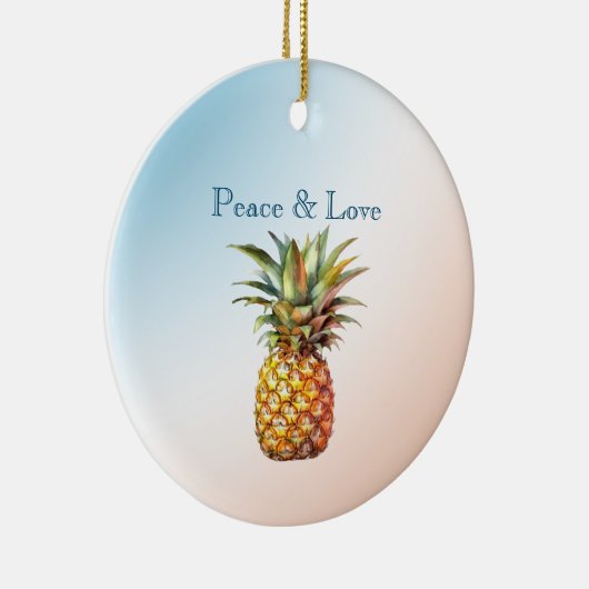 Décoration En Céramique Aqua Cream Joyeux ananas tropical (Droite)