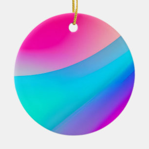 Décoration En Céramique Aquarelle abstraite pastel ombré rose bleu
