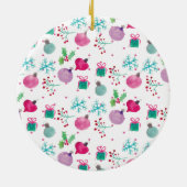 Décoration En Céramique Aquarelle Art de Noël (Dos)