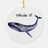 Décoration En Céramique Aquarelle Baleine bleue (Dos)