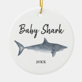 Décoration En Céramique Aquarelle bébé requin Doo Doo personnalisé Doo Doo (Devant)