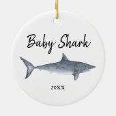 Décoration En Céramique Aquarelle bébé requin Doo Doo personnalisé Doo Doo (Dos)