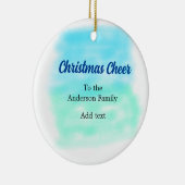 Décoration En Céramique Aquarelle bleu vert Noël vacances ajouter famille (Droite)
