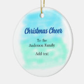 Décoration En Céramique Aquarelle bleu vert Noël vacances ajouter famille (Gauche)